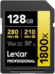 Lexar 128GB Professional 1800x UHS-II SDXC Memory Card (Gold Series)