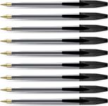 G4GADGET Pack of 50 Black Pens - Medium Tip Fluent Smooth Writing Black Biro Ballpoint Pens