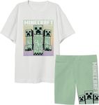 Minecraft Youth Girls Basic Tee & Biker Short Set-XL Multicolored