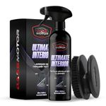 BassMotor Cleans Textile Upholstery for Car Seats and Floor Mats, Interior Fabrics Cleaner with Included Brush Easy to Use Fresh Scent - Ultimate Interior 500ml + Brush