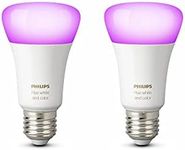 Philips Hue White & Colour Ambiance Smart Bulb Twin Pack LED [E27 Edison Screw] with Bluetooth Compatible with Alexa, Google Assistant & Apple HomeKit