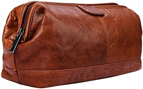 STILORD große Kulturtasche für Männer aus Leder braun - Herren Kulturbeutel - Leder Toilettentasche - Vintage Waschtasche für Reisen Laurin