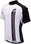 sponeed Men Bicycle Jerseys Full Zip Race Fit Short Sleeve Cycle Shirt with Pockets Cycling Wear Tops US L White