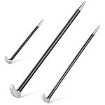 MAXPOWER 3PCS Pry Bar Set - Heavy Duty Prybar 6-Inch 12-Inch 16-Inch with Tip & Rolling Head