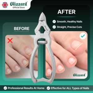 Blizzard Professional Toenail Clippers – Heavy Duty Stainless Steel, 15cm with Metal File