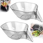 2 Pcs Drain Basket, Multifunctional Dry Wet Separation Drain Basket Funnel Transparent Kitchen Sink Drain Basket Drain Filter, Suitable for Vegetables Fruits