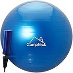 CampTeck U6764 Exercise Ball 65cm Swiss Ball with Improved Hand Pump for Fitness, Gym, Yoga, Pilates etc. - Suitable for Men & Woman, Blue