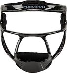 CHAMPRO Rampage Fastpitch Softball Fielder’s Ultra Lightweight Protective Face Mask, Black