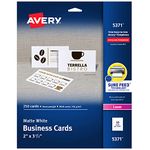 Avery Laser 2 x 3 1/2 Inch White Business Cards 250 Count (5371)