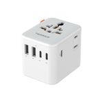 TESSAN Universal Travel Adapter 28W GaN PD Fast Charging International All in One Worldwide Plug Adapter with 3 USB-C & 2 USB-A Ports for 150+ Countries