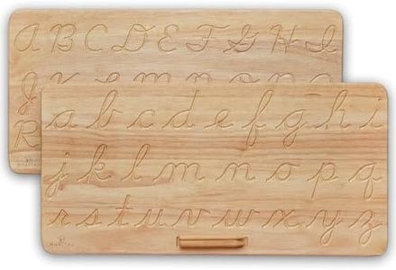 Maritas Cursive Alphabet Tracing Board Montessori Toys for 3 Year Old up-Reversible Uppercase and Lowercase-Homeschool Supplies and Preschool Toys-Letter Tracing Learn to Write
