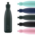 Chilly's Original Sports Bottles - BPA-Free Stainless Steel Reusable Water Bottle - Keeps Cold, Double Walled, Vacuum Insulated - Dishwasher Safe Lid - 500ml - Matte Green