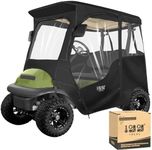 10L0L 2 Passenger Golf Cart Enclosure for Club Car Precedent, All Weather Windproof Waterproof Rain Cover, 4-Sided Clear Window & Roll-up Zipper Door - Black