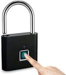 LANDYE Fingerprint Padlock, Smart Padlock, Waterproof Small Portable Padlock, Locker Lock, USB Rechargeable Smart Lock, Suitable for Lockers, Luggage, Gym, Backpacks, Bicycles (Black)