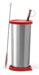 SIGNORA WARE Sip Fast Jumbo Stainless Steel Glass with 1 Straw and 2 Lids, 500Ml, Red