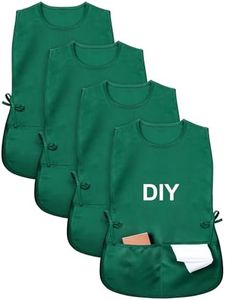 ShinyMatch 4 Pack Caddy Bibs Unisex Cobbler Apron with 2 Deep Pockets Vest Aprons Golf Caddy Costume Outfit for Men Women, Green