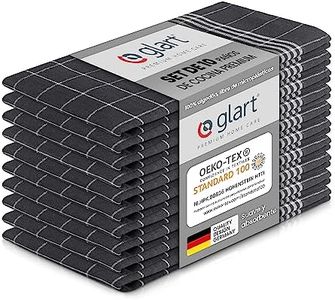 Glart 48GI2 Juego de 10 toallas de cocina, 50x70 cm, 100% algodón certificado OEKO-TEX Standard 100, gris, prelavadas, para cocina y lavado