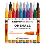 Molotow ONE4ALL Acrylic Paint Marker Set, 1mm and 2mm, Assorted Colors, 20 Marker Set, 1 Set Each (200.152)