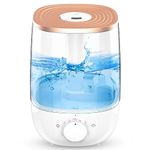 HLS 3.5L Cool Mist Humidifiers for Large Room Home,Top Fill Ultrasonic Air Humidifier for Bedroom 23dB Whisper Quiet Waterless Auto-Off,29 Hours Air Vaporizer Humidifier with 2 Mist Model for Office Baby Kids