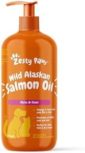 Wild Alaskan Salmon Oil for Dogs & Cats - Omega 3 Skin & Coat Support - Liquid Food Supplement for Pets - Natural EPA + DHA Fatty Acids for Joint Function, Immune & Heart Health - Pump Top