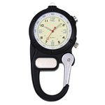 Weicam Nurse Doctors Pocket Watch Analog Quartz FOB Outdoor Carabiner Luminous Watches, Black