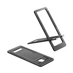 URBAN KINGS Cell Phone Stand, Foldable Aluminum Adjustable Phone Holder for Desk Portable Travel Holder Office Desk Accessories (Grey)