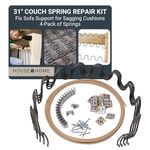House2Home 31" Couch Spring Repair Kit to Fix Sofa Support for Sagging Cushions - Includes 4pk of Springs, Upholstery Spring Clips, Seat Spring Stay Wire, Screws, and Installation Instructions