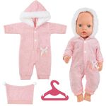 Aolso Baby Doll Clothes for 14-18 Inch Inch Doll 35-45 cm Baby Doll, New Doll Clothes Outfits, Hooded Jumpsuit with 1 Coat hanger, New Born Baby Dolls Girls Birthday