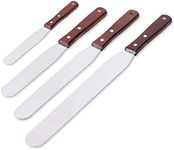 Acronde 4PCS Straight Cake Icing Spatula Set 4” 6” 8” 10” Professional Stainless Steel Cake Decorating Frosting Spatulas with Wooden Handle (Straight)