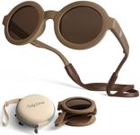 BABY SUNNIES Round Foldable Sunnies - Boys & Girls - Unbreakable Kids Sunglasses - UV Protection - Sunglasses For Kids, Brown