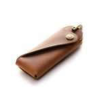 Minimalist Key Holder/Organiser, Classic Brown, Genuine Italian Veg-Tanned Leather Keychain, Fob, Keyring, Keyholder, Vintage Purse, EDC Pouch, Cover, Case, Bag, Unique Gift, Tag, Crazy Horse Craft