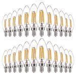 FLSNT 24 Pack LED Candelabra Bulbs 60W Equivalent, B11 Dimmable LED Chandelier Light Bulbs, E12 Base, 2700K Soft White