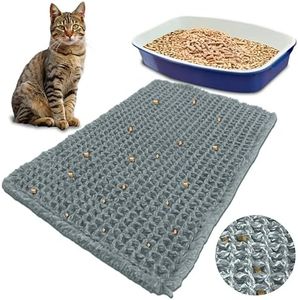 TidyFriend Cat Litter Mat - 24x16 Inches, Non-Slip Kitty Litter Mat, Easy to Clean Yarn Cat Mat for Litter Box, Extra Soft on Paws, Effective Scatter Control, Durable and Safe (Grey)