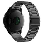 MoKo Band Compatible with Garmin Fenix 7/6/6 Pro/5/5 Plus/Epix Gen 2/Forerunner 945/935/Approach S62/S60/Quatix 6/Instinct 2/MARQ, 22mm Quick Fit Stainless Steel Metal Replacement Watch Band- Black