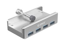 ORICO USB 3.0 HUB,Desk Clamp Hub for Monitor and Desk Edge, Aluminum 4-Port USB Splitter with Extra Power Supply Port and 4.92 FT USB Data Cable, Ultra-Portable USB Expander for MacBook Air/Laptop//PC