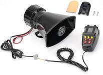 KERWINN Car Siren Horn 7 Tone with Microphone ,Alarm Horn Siren 12V 100W Emergency Amplifier with Mic PA Speaker System Loud Car Alarm Police Ambulance Fire Hooter Traffic Sound