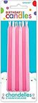 Amscan Birthday Taper Candle, Pink, 12 Pieces