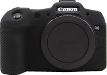 R8 Camera Case, BMAOLLONGB Fullbody Thin Lightweight Silicone Camera Skin Body Rubber Cover Case for Canon Eos R8 (Black)