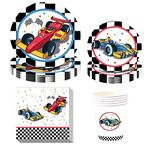 mciskin Birthday Party Decorations Set，Party Supplies Plates Napkin Tablecloth，Party Supplies Decoration Theme Birthday Supplies (Racing Car)