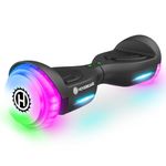 Trinity Hoverboard for Kids Ages 6-12, 6.5" Self-Balancing Scooter with Music Speaker & Colorful Wheels, Electric Hoverboards for Adults Teens, Safety Hover Board Present for Birthday Christmas, Black