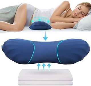 Adjustable Lumbar Support Pillow for Sleeping Memory Foam Back Support Pillow for Lower Back Pain Relief, Back Pillow for Sleeping, Lumbar Support Pillow for Bed and Chair with 2 Insert Pads