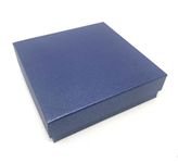 RJ Displays Pearl Blue Cotton Filled Cardboard Paper Jewelry Box with snug-fitting lids-Pack of 12- Box Gift Case for Earrings, Small Necklaces, Large Pendants, Beads - 3 1/2" x 3 1/2" x 1"