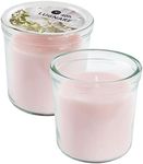 Ikea LUGNARE Light Pink Scented Candles in Glass Jars, Jasmine & Lily, 40 Hours Each - Set of 2