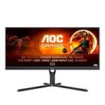 AOC Gaming U34G3XM - 34 Inch QHD Monitor, 144Hz, 1MS MPRT, VA, FreeSync Premium, Height Adjust, Low Input Lag (3440 x 1440 @ 144z, 300 cd/m², HDMI 2.0 / DP 1.4)