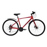 CRADIAC - Machine 21 Speed 6061 Alloy Hybrid Cycle 21 Geared Bicycle for Men with Rigid Fork & Dual Disc Brake Hybrid Bike | Ideal for 15+ Years, Unisex, Frame Size : 19.5 Inch, Metalic Red
