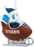 Hallmark Tennessee Titans Santa Football Sled Christmas Ornament, NFL Tree Decoration and Sports Fan Gift, Multi Color, 0001OSL2174