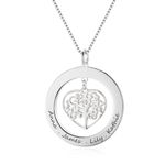 Grand Made personalised name necklace, 925 Sterling Silver Tree of Life Pendant with Engraving, Gift for Mum or Grandma, Ladies Jewellery, customisable