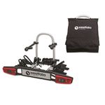 Westfalia Bikelander Bike Rack for Towbars | incl. Bag | Bike Carrier for 2 Bicycles | Suitable for E-bikes | Foldable | LED Hybrid Lights, black, silver