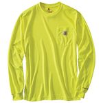 Carhartt Men's Big & Tall High Visibility Force Color Enhanced Long Sleeve T-Shirt, Brite Lime, X-Large Tall