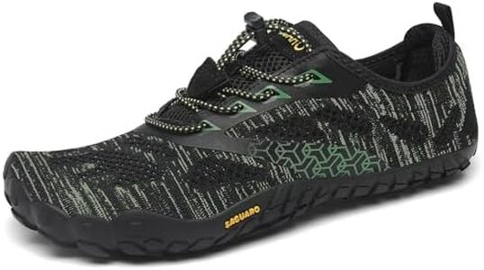 Mens Barefoot Gym Running Walking Trail Beach Hiking Water Shoes Aqua Sports Pool Surf Waterfall Climbing Quick Dry Black/Green